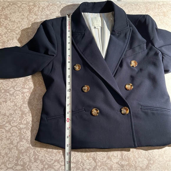 Joie ~Navy Blue Double Breasted Cropped Jacket in size  Small - Picture 6 of 8